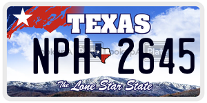NPH2645 license plate in Texas
