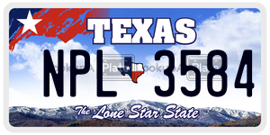NPL3584  license plate in TX