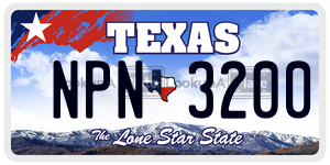 NPN3200 license plate in Texas