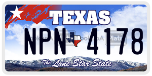 NPN4178 license plate in Texas