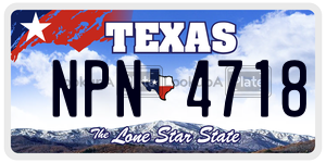 NPN4718 license plate in Texas