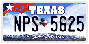 NPS5625 license plate in Texas