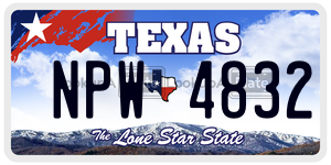 NPW4832 license plate in Texas