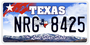 NRG8425 license plate in Texas