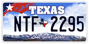 NTF2295 license plate in Texas