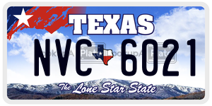 NVC6021 license plate in Texas