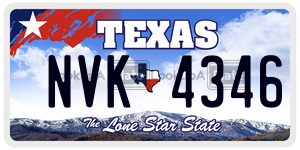 NVK4346 license plate in Texas
