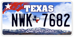 NWK7682 license plate in Texas