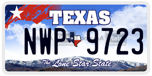 NWP9723 license plate in Texas