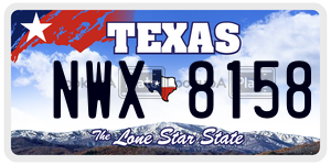 NWX8158 license plate in Texas