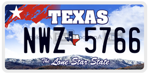 NWZ5766 license plate in Texas