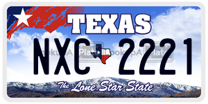 NXC2221  license plate in TX