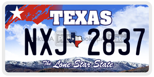 NXJ2837 license plate in Texas