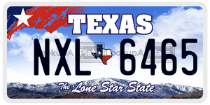 NXL6465  license plate in TX