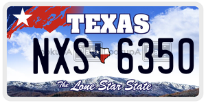 NXS6350  license plate in TX