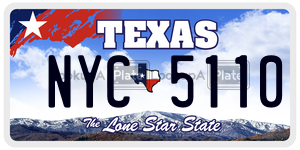 NYC5110 license plate in Texas