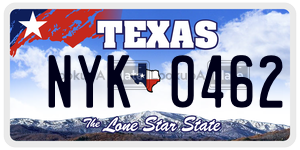 NYK0462 license plate in Texas