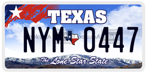 NYM0447 license plate in Texas