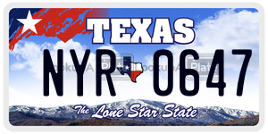 NYR0647 license plate in Texas
