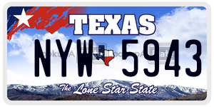 NYW5943 license plate in Texas