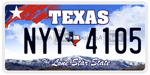 NYY4105 license plate in Texas