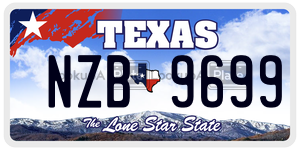 NZB9699 license plate in Texas