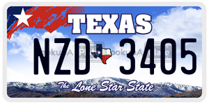 NZD3405 license plate in Texas