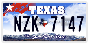 NZK7147 license plate in Texas