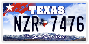 NZR7476 license plate in Texas