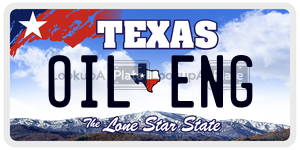 OILENG license plate in Texas