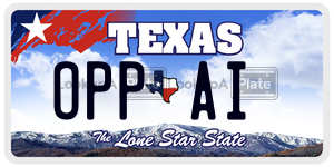 OPPAI license plate in Texas