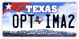OPTIMA2 license plate in Texas