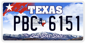 PBC6151  license plate in TX