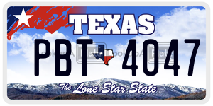 PBT4047 license plate in Texas