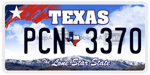 PCN3370 license plate in Texas