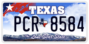 PCR8584  license plate in TX