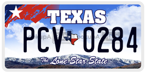 PCV0284 license plate in Texas