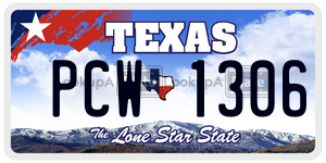 PCW1306 license plate in Texas