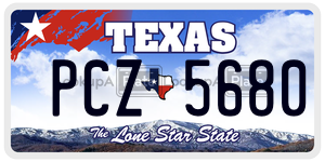PCZ5680  license plate in TX