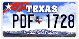 PDF1728 license plate in Texas