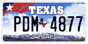 PDM4877 license plate in Texas