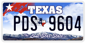 PDS9604 license plate in Texas