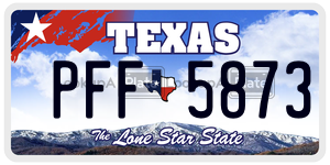 PFF5873  license plate in TX