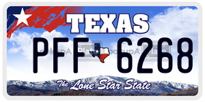 PFF6268 license plate in Texas