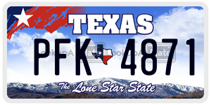 PFK4871 license plate in Texas