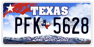 PFK5628 license plate in Texas