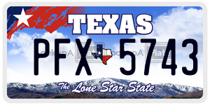 PFX5743 license plate in Texas