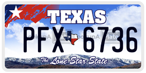 PFX6736  license plate in TX