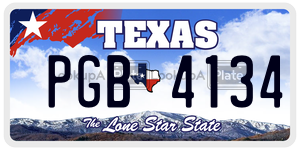 PGB4134 license plate in Texas