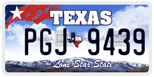 PGJ9439 license plate in Texas